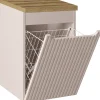 Meuble bas de salle de bain NOVA CACHEMIRE avec panier à linge et plan CHÊNE 40 cm