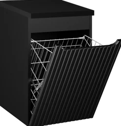 Meuble bas de salle de bain avec panier à linge et plan NOVA NOIR 40 cm