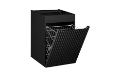 Meuble bas de salle de bain avec panier à linge et plan NOVA NOIR 40 cm