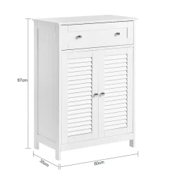 Meuble Bas de Salle de Bain Armoire Toilette Buffet Commode, FRG238-W, SoBuy