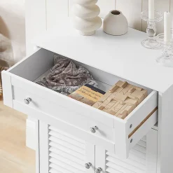 Meuble Bas de Salle de Bain Armoire Toilette Buffet Commode, FRG238-W, SoBuy