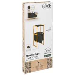 Meuble bas sous lavabo Naturéo noir - Blanc- 5five