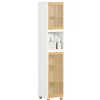 Meuble Colonne Armoire de Salle de Bain avec 2 portes, 1 compartiment, BZR127-W, SoBuy