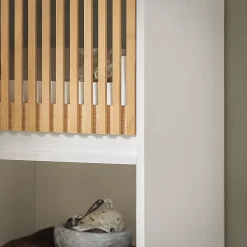 Meuble Colonne Armoire de Salle de Bain avec 2 portes, 1 compartiment, BZR127-W, SoBuy