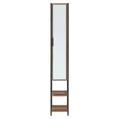 Meuble colonne de salle de bain Namsskogan 160 x 24 x 30 cm effet noyer noir en.casa