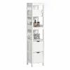 Meuble Colonne de Salle de Bain Armoire Toilette haute, 4 étagère, FRG126-W, SoBuy