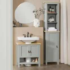 Meuble Colonne de Salle de Bain, Armoire Haute, BZR68-HG, SoBuy