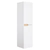 Meuble colonne de salle de bains 2 portes l.30 x H.120 x P.30 cm, blanc mat et bois, Tolima