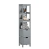 Meuble Colonne de Salle de Bain, 4 étagères et 2 tiroirs, FRG126-SG, SoBuy