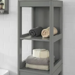 Meuble Colonne de Salle de Bain, 4 étagères et 2 tiroirs, FRG126-SG, SoBuy