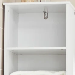 Meuble Colonne de Salle de Bain Armoire Haute Meuble Rangement, BZR17-W, SoBuy