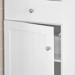 Meuble Colonne de Salle de Bain Armoire Haute Meuble Rangement, BZR17-W, SoBuy