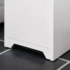 Meuble Colonne de Salle de Bain avec 2 Portes et 1 Tiror, BZR109-W, SoBuy