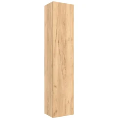 Meuble colonne de salle de bain H 140 cm effet chêne brut à suspendre - KARAIB