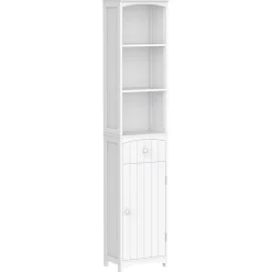 Meuble colonne de salle de bain moderne 34L x 24l x 170H cm blanc