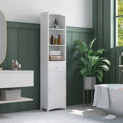Meuble colonne de salle de bain moderne 34L x 24l x 170H cm blanc