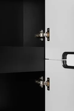 Meuble colonne de salle de bain suspendu VENA noir 36 x 136 cm