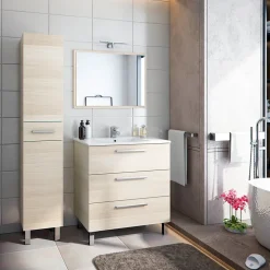 Meuble colonne de salle de bains l.35 cm effet bois Ondise