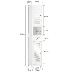 Meuble Colonne de Salle de Bain Armoire haute, FRG236-W, SoBuy
