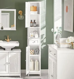 Meuble Colonne de Salle de Bain Armoire haute, FRG236-W, SoBuy