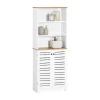 Meuble Colonne de Salle de Bain avec 3 Etagères et 2 Portes, BZR44-W, SoBuy