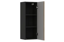 Meuble colonne de salle de bain suspendu TALIA CASELLA noir et chêne 30 x 80 cm