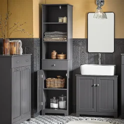 Meuble Colonne de Salle de Bain Armoire Rangement, BZR17-DG, SoBuy