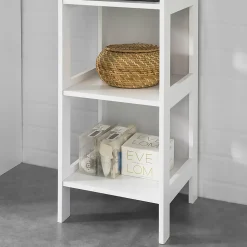 Meuble Colonne de Salle de Bain Armoire Haute étagère avec 6 étagères, BZR14-W, SoBuy