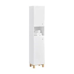 Meuble Colonne de Salle de Bain avec 6 Compartiments de Rangement, BZR91-W, SoBuy