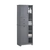 Meuble Colonne de Salle de Bain avec 6 étagères et 1 Panier à Linge , BZR104-DG, SoBuy