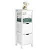 Meuble Colonne Meuble Bas de Salle de Bain 1 étage et 2 tiroirs FRG127-W, SoBuy