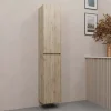 Meuble colonne pour salle de bains 2 portes finition chêne Naturel - 30x25x150 - TIMBER