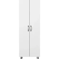Meuble colonne salle de bains blanc 2 portes H 173, 6 cm JENA
