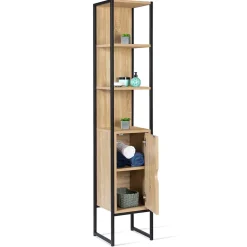 Meuble colonne salle de bain DETROIT 1 porte design industriel