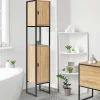 Meuble colonne salle de bain DETROIT 2 portes design industriel