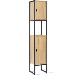 Meuble colonne salle de bain DETROIT 2 portes design industriel