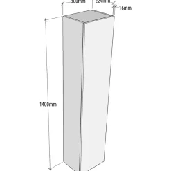 Meuble colonne salle de bain 140 cm suspendu - Noir mat - Karaib 2