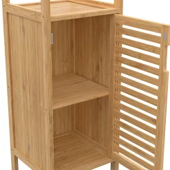 Meuble colonne salle de bain bambou BEA 1 porte
