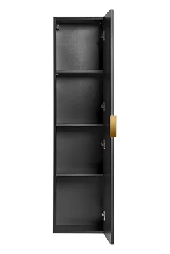 Meuble colonne suspendu de salle de bain ADEL NOIR 35 x 140 cm