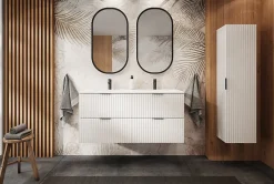 Meuble colonne suspendu de salle de bain ADEL BLANC 35 x 140 cm
