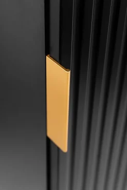 Meuble colonne suspendu de salle de bain FLOW noir 35 x 136 cm