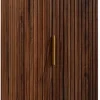 Meuble colonne suspendu de salle de bain GLAMOUR coloris noyer foncé 35 x 139 cm