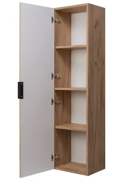 Meuble colonne suspendu de salle de bain FLOW chêne 35 x 136 cm