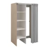 Meuble de buanderie avec rideau pour double machine à laver - Naturel clair - L111 x H184 cm - JAZANO