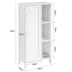 Meuble de Rangement Armoire Cuisine Salle de Bain, BZR39-W, SoBuy