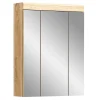 Meuble de rangement avec miroir RIDLEY Blanc et chene clair