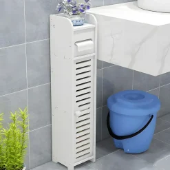 Meuble de rangement avec dérouleur de papier toilette