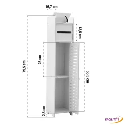 Meuble de rangement avec dérouleur de papier toilette