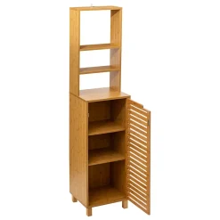 Meuble de rangement Colonne en Bambou 1 Porte H 168 cm