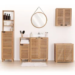 Meuble de rangement Colonne en Bambou 1 Porte H 168 cm